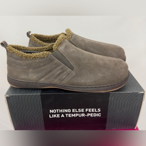 Men's Tempur-Pedic Warrick Charcoal Suede Outer/Faux Fur Lined Slipper 1… - Picture 8 of 10
